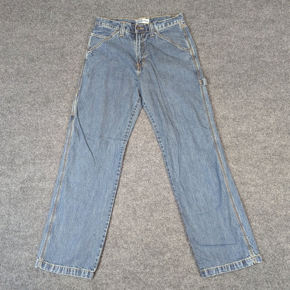 Levi Strauss Signature Mens 32x34 Blue Denim Carpenter Utility Jeans Workwear